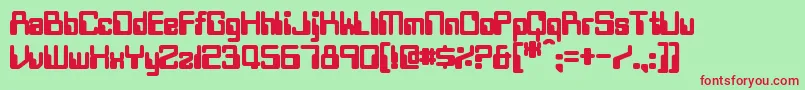 フォントTwobitBold – 赤い文字の緑の背景