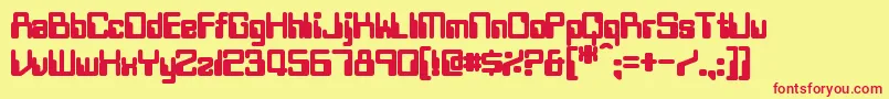 TwobitBold Font – Red Fonts on Yellow Background