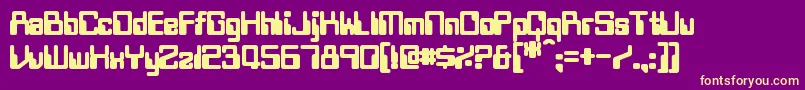 TwobitBold-Schriftart – Gelbe Schriften auf violettem Hintergrund