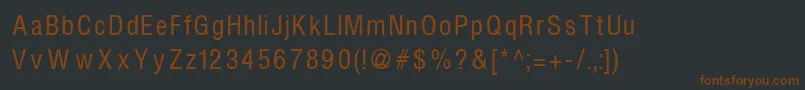 Więcej informacji o czcionce HelvcondencedRegular Czcionka HelvcondencedRegular – brązowe czcionki na czarnym tle