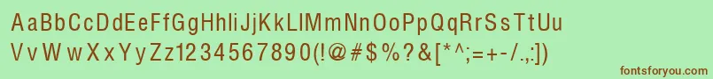 Шрифт HelvcondencedRegular – коричневые шрифты на зелёном фоне