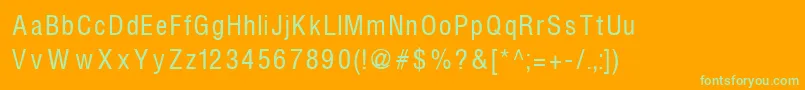 HelvcondencedRegular Font – Green Fonts on Orange Background