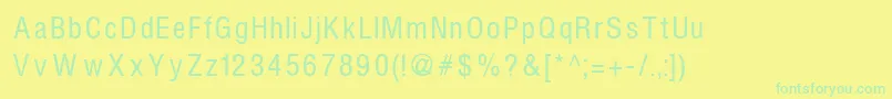 HelvcondencedRegular Font – Green Fonts on Yellow Background