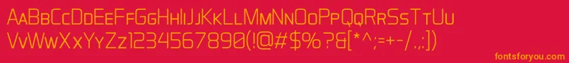 AeroMaticsDisplayLight Font – Orange Fonts on Red Background