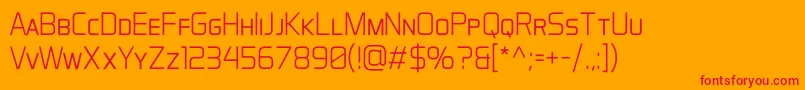 AeroMaticsDisplayLight Font – Red Fonts on Orange Background