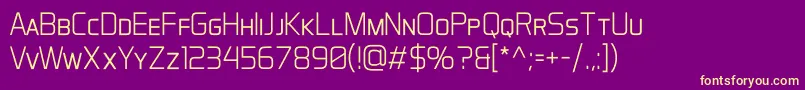 AeroMaticsDisplayLight Font – Yellow Fonts on Purple Background