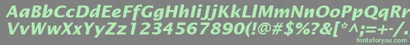 InsightSansSsiBoldItalic Font – Green Fonts on Gray Background