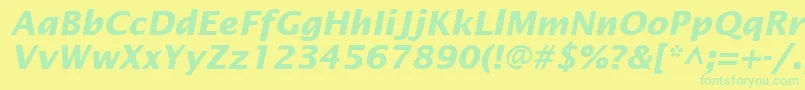 InsightSansSsiBoldItalic Font – Green Fonts on Yellow Background