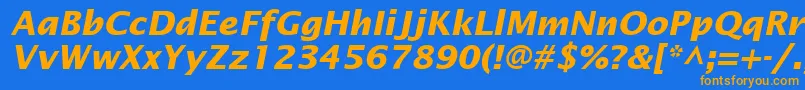 フォントInsightSansSsiBoldItalic – オレンジ色の文字が青い背景にあります。