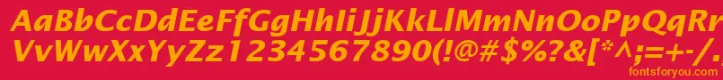 フォントInsightSansSsiBoldItalic – 赤い背景にオレンジの文字