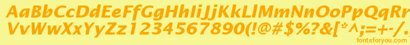 フォントInsightSansSsiBoldItalic – オレンジの文字が黄色の背景にあります。