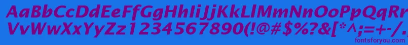 Czcionka InsightSansSsiBoldItalic – fioletowe czcionki na niebieskim tle