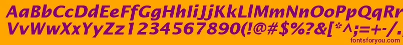 InsightSansSsiBoldItalic Font – Purple Fonts on Orange Background