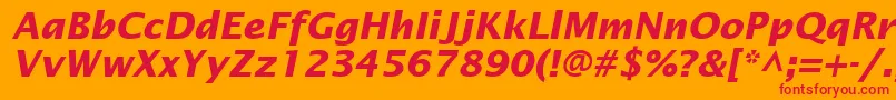 InsightSansSsiBoldItalic Font – Red Fonts on Orange Background