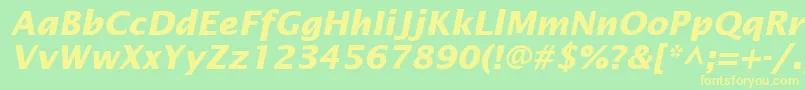 InsightSansSsiBoldItalic Font – Yellow Fonts on Green Background