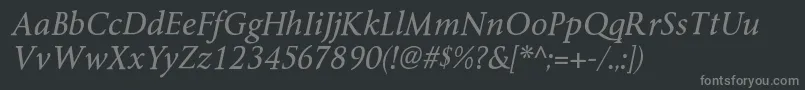 ByingtonrgItalic Font – Gray Fonts on Black Background