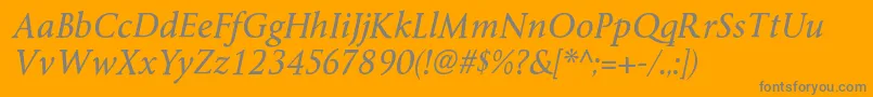 Lisätietoja ByingtonrgItalic-fontista ByingtonrgItalic-fontti – harmaat kirjasimet oranssilla taustalla