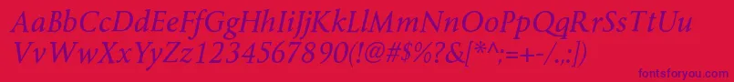 Шрифт ByingtonrgItalic – фиолетовые шрифты на красном фоне