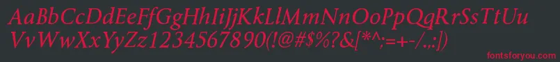 ByingtonrgItalic Font – Red Fonts on Black Background