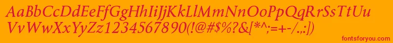 ByingtonrgItalic Font – Red Fonts on Orange Background