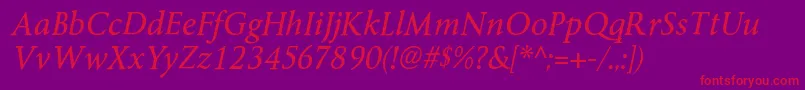 ByingtonrgItalic Font – Red Fonts on Purple Background