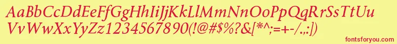ByingtonrgItalic Font – Red Fonts on Yellow Background