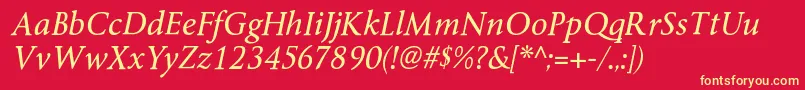 ByingtonrgItalic Font – Yellow Fonts on Red Background