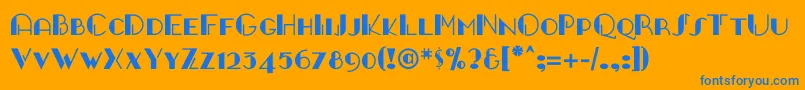 Gangueouais Font – Blue Fonts on Orange Background