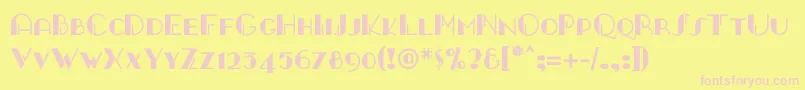 Gangueouais Font – Pink Fonts on Yellow Background