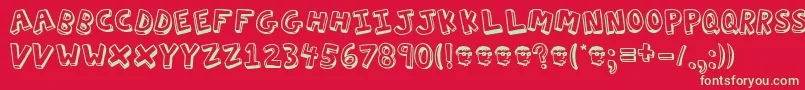 ActionJackson Font – Green Fonts on Red Background