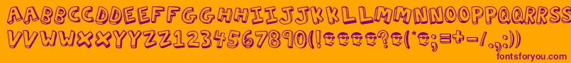 ActionJackson Font – Purple Fonts on Orange Background