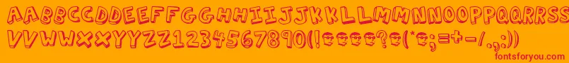 ActionJackson Font – Red Fonts on Orange Background