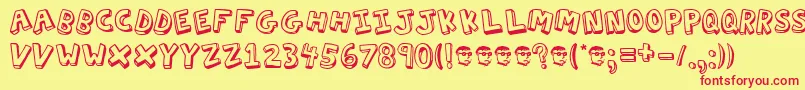 ActionJackson Font – Red Fonts on Yellow Background