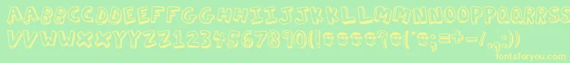 ActionJackson Font – Yellow Fonts on Green Background