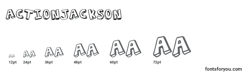 Размеры шрифта ActionJackson