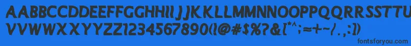 Manolete Font – Black Fonts on Blue Background