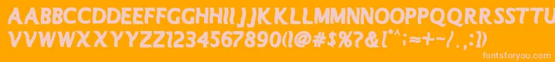 Manolete-fontti – vaaleanpunaiset fontit oranssilla taustalla