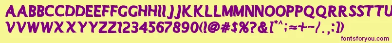 Manolete Font – Purple Fonts on Yellow Background