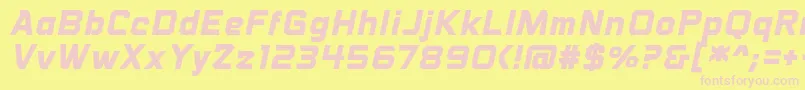 VoiceactivatedbbBoldital Font – Pink Fonts on Yellow Background