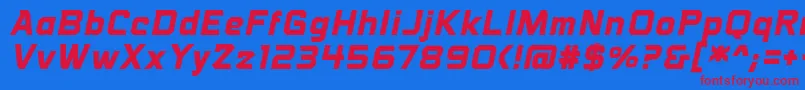 VoiceactivatedbbBoldital Font – Red Fonts on Blue Background