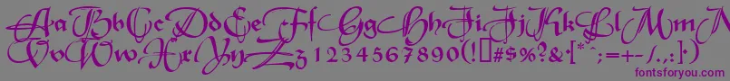 RhapsodieSwashCapsNormal Font – Purple Fonts on Gray Background