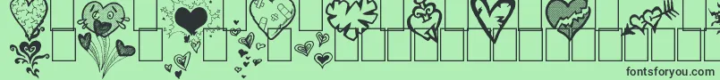 Lisätietoja BrokenHearts-fontista BrokenHearts-fontti – mustat fontit vihreällä taustalla