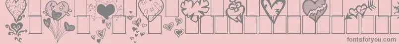 fuente BrokenHearts – Fuentes Grises Sobre Fondo Rosa