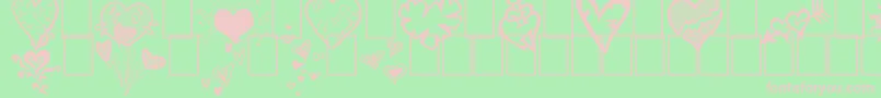 Czcionka BrokenHearts – różowe czcionki na zielonym tle