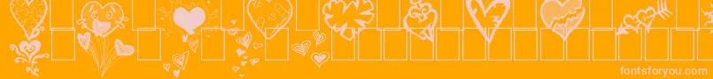 フォントBrokenHearts – オレンジの背景にピンクのフォント