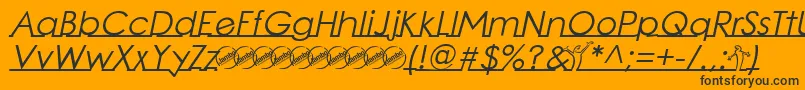 LinearmenteItalic Font – Black Fonts on Orange Background