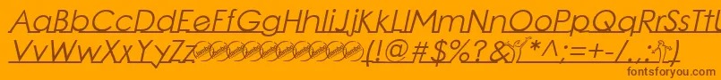 fuente LinearmenteItalic – Fuentes Marrones Sobre Fondo Naranja