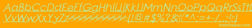 LinearmenteItalic Font – Green Fonts on Orange Background