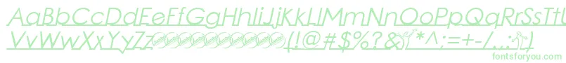 LinearmenteItalic Font – Green Fonts on White Background