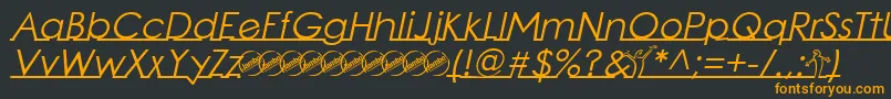Шрифт LinearmenteItalic – оранжевые шрифты на чёрном фоне